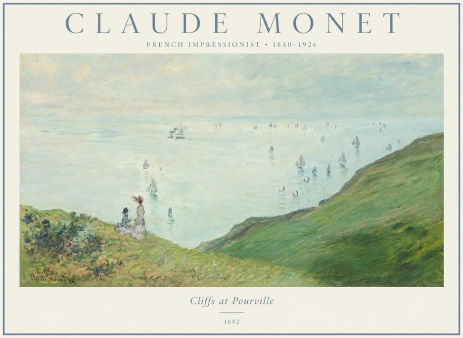 Monet Cliffs at Pourville I No1 - Affiche