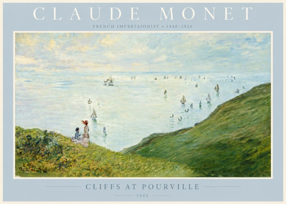 Monet Cliffs at Pourville I No4 - Affiche