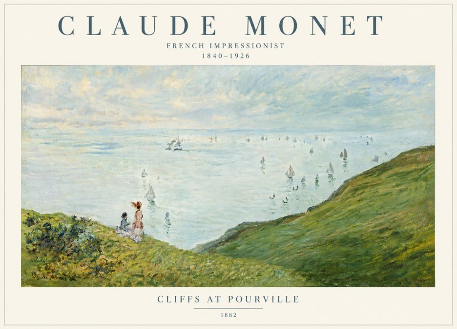 Monet Cliffs at Pourville I No6 - Affiche