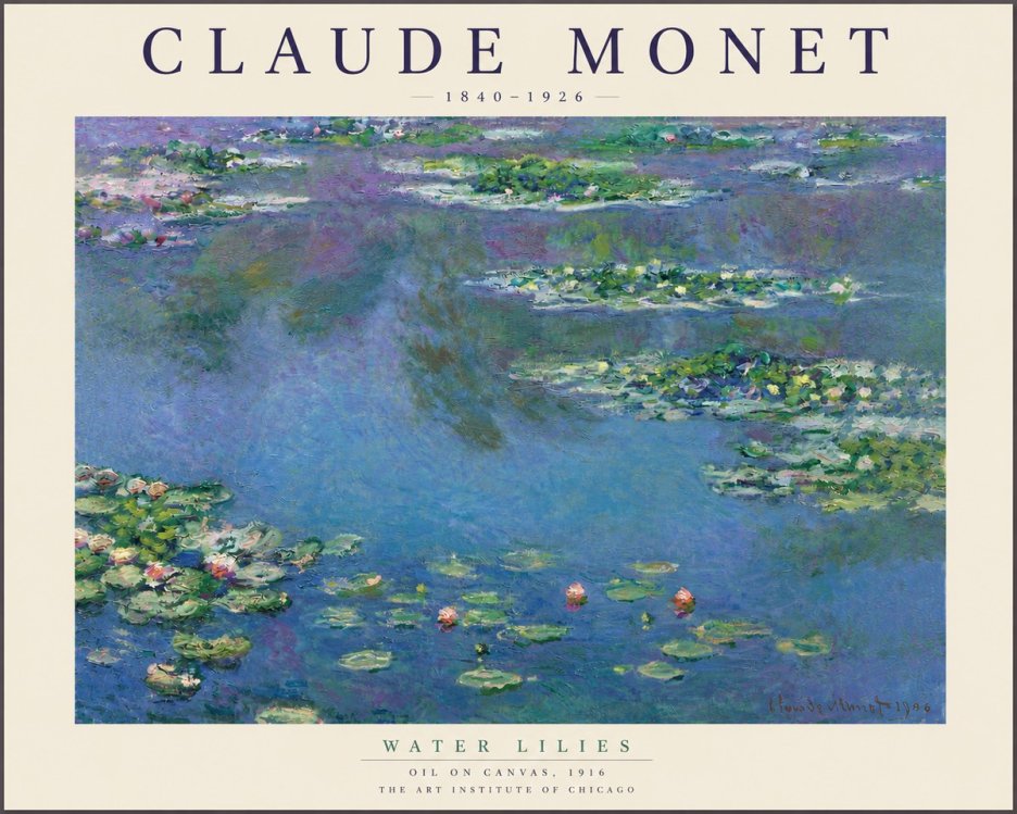 Monet Water Lilies I No4 - Affiche