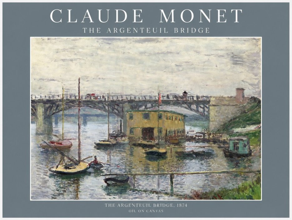 Monet The Argenteuil Bridge No1 - Affiche
