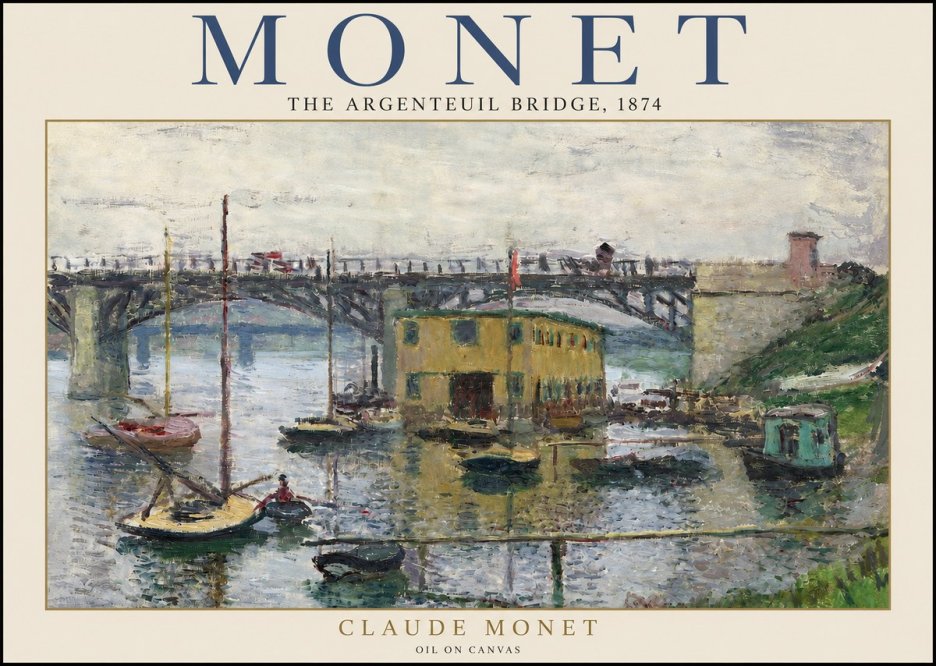 Monet The Argenteuil Bridge No2 - Affiche