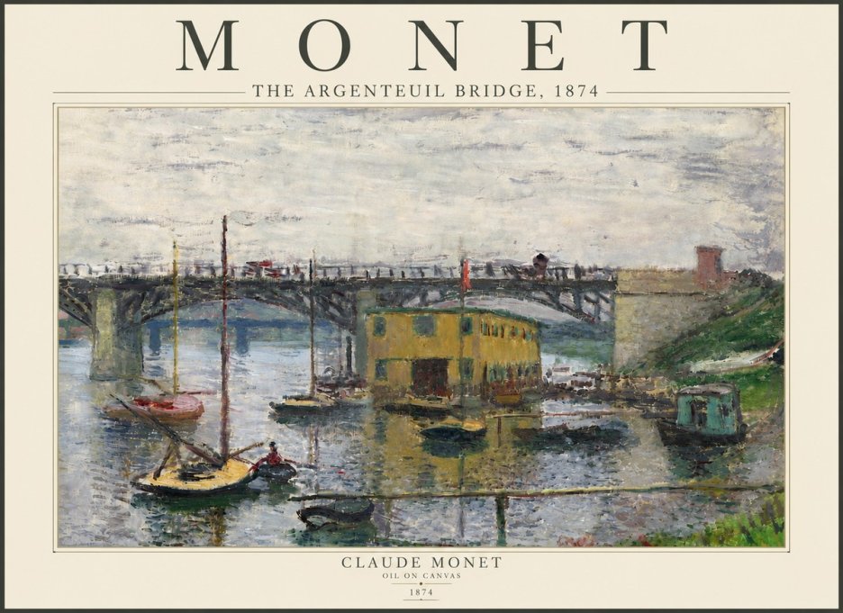 Monet The Argenteuil Bridge No5 - Affiche