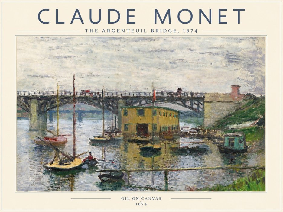 Monet The Argenteuil Bridge No6 - Affiche
