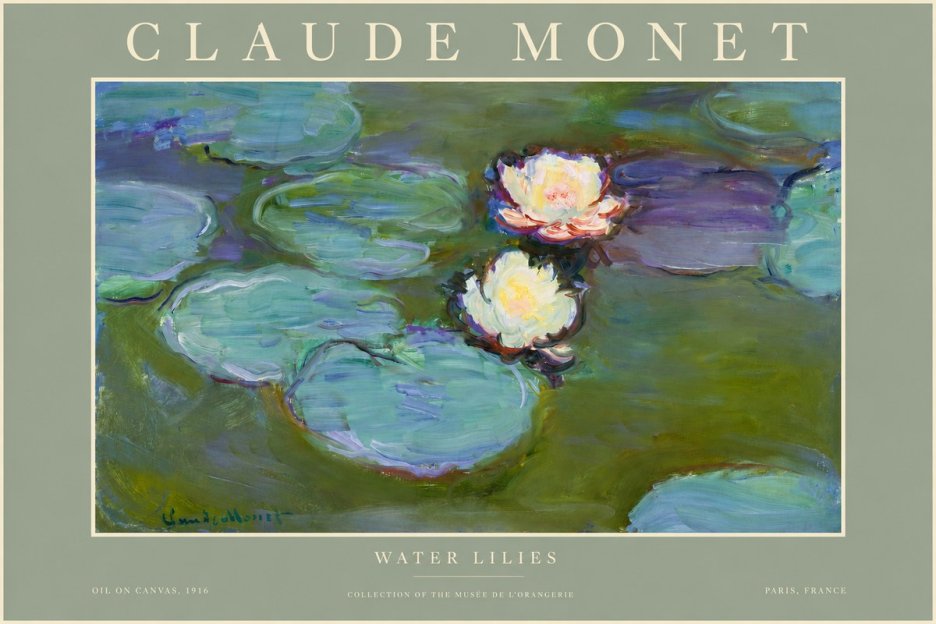 Monet Water Lilies II No2 - Affiche
