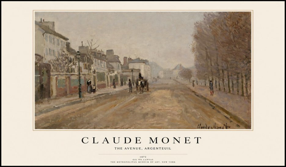 Monet The Avenue, Argenteuil No1 - Affiche
