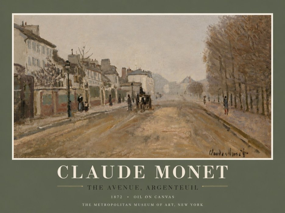 Monet The Avenue, Argenteuil No6 - Affiche