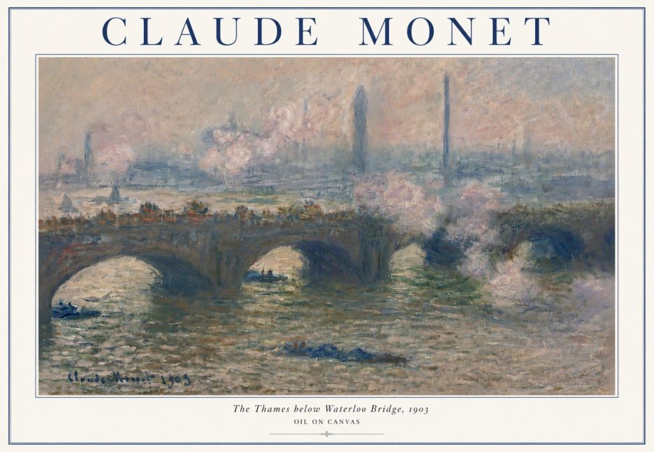 Monet The Thames Below Waterloo Bridge, 1903 No3 - Affiche