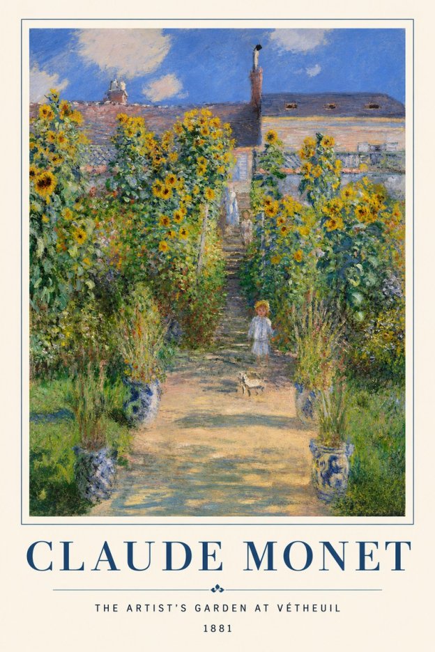 Monet The Artist's Garden at Vétheuil I No2 - Affiche