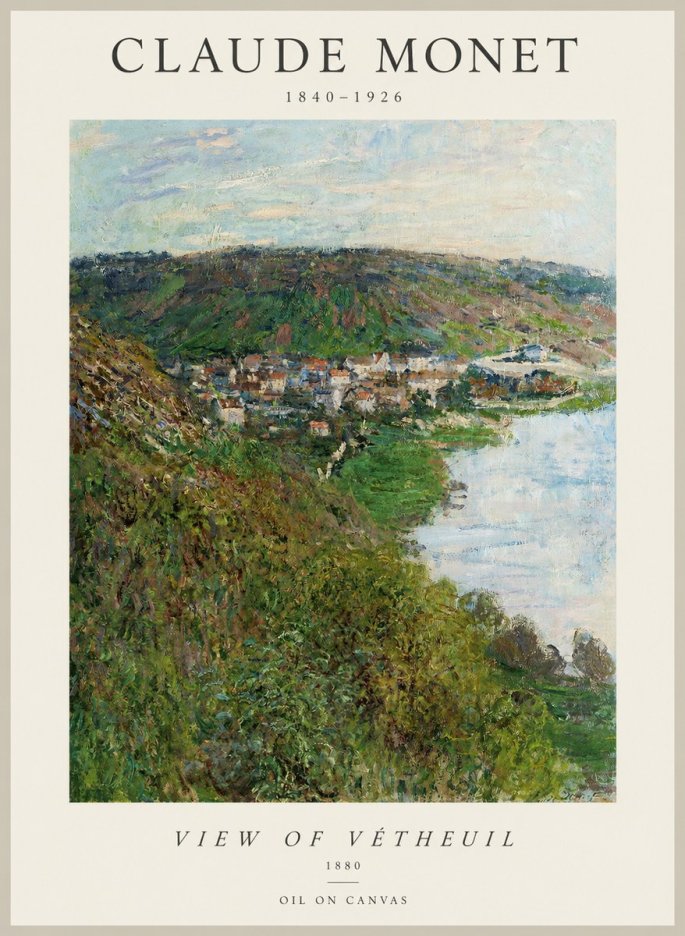 Monet View of Vétheuil II No1 - Affiche