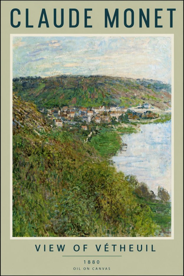 Monet View of Vétheuil II No2 - Affiche