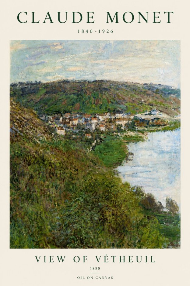 Monet View of Vétheuil II No5 - Affiche