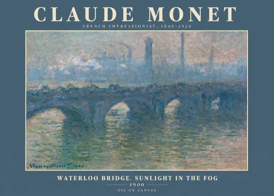 Monet Waterloo Bridge. Sunlight in the Fog No2 - Affiche