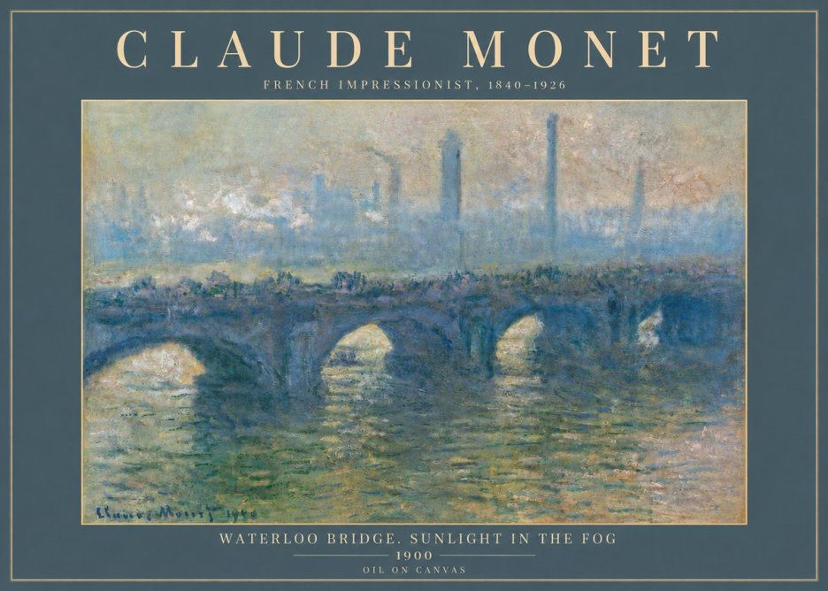 Monet Waterloo Bridge. Sunlight in the Fog No6 - Affiche
