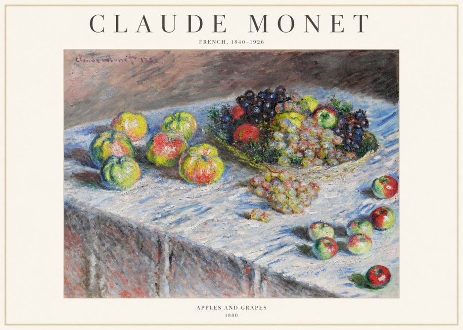 Monet Apples and Grapes No1 - Affiche