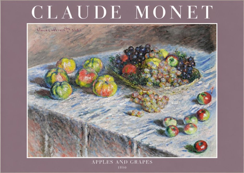 Monet Apples and Grapes No2 - Affiche