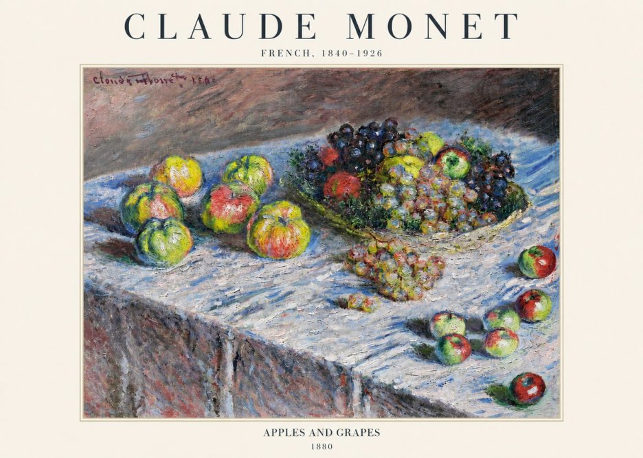 Monet Apples and Grapes No3 - Affiche