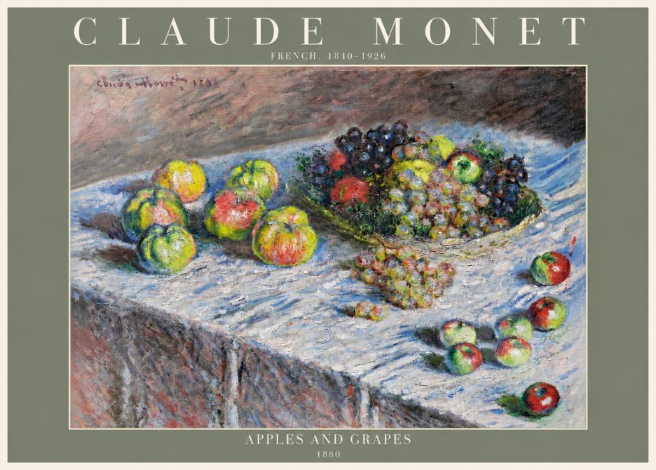 Monet Apples and Grapes No4 - Affiche
