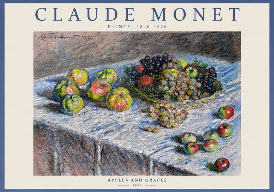 Monet Apples and Grapes No5 - Affiche