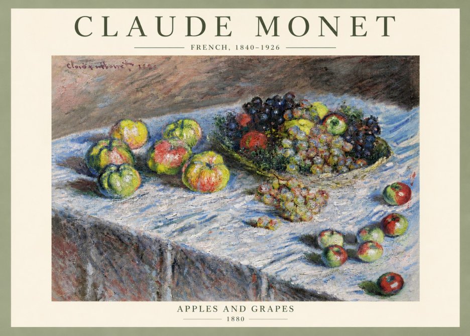 Monet Apples and Grapes No6 - Affiche