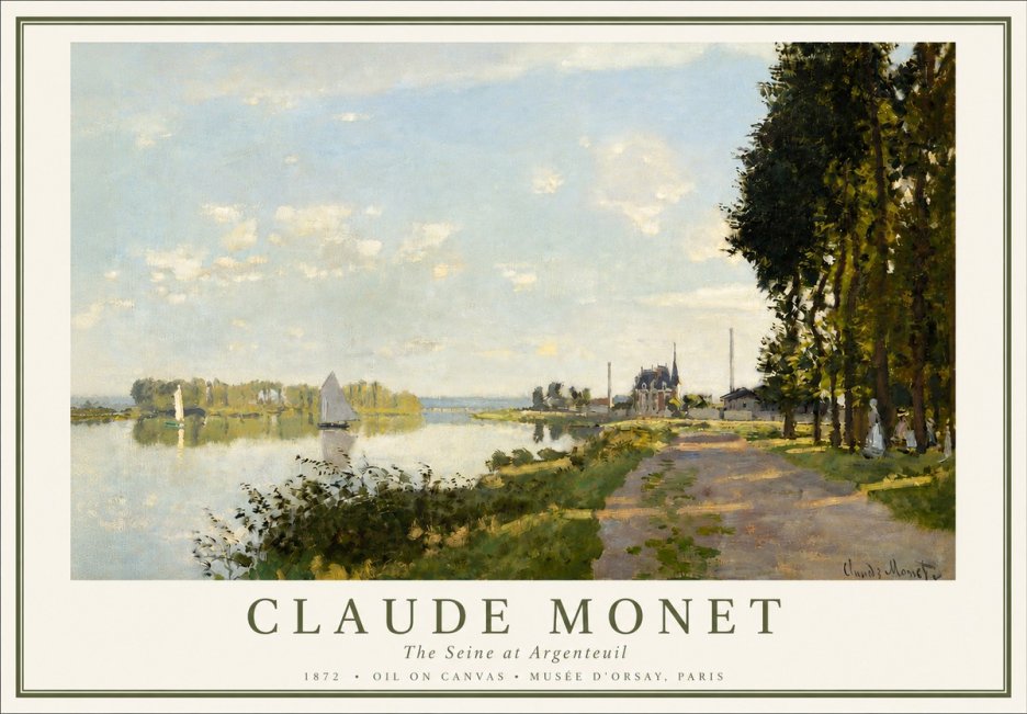 Monet The Seine at Argenteuil No3 - Affiche