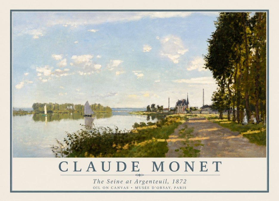 Monet The Seine at Argenteuil No5 - Affiche