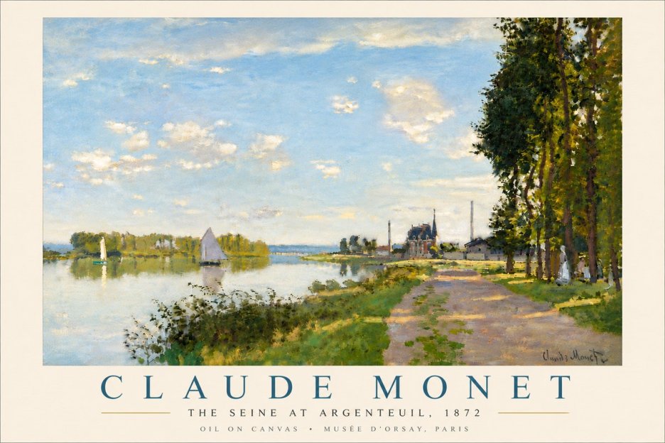 Monet The Seine at Argenteuil No6 - Affiche