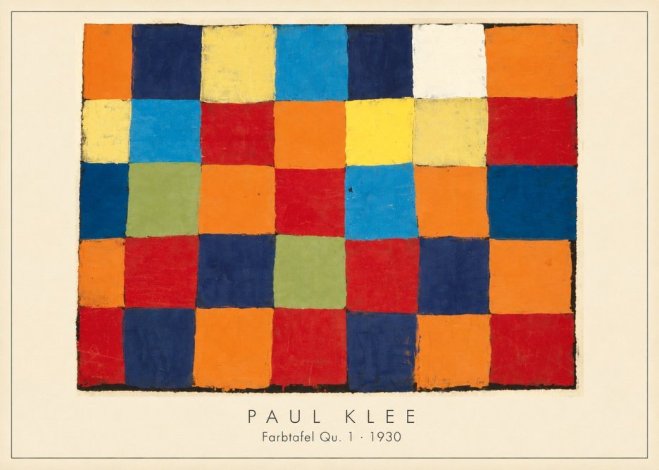 Paul Klee Farbetafel Qu 1 · 1930 No3 - Affiche