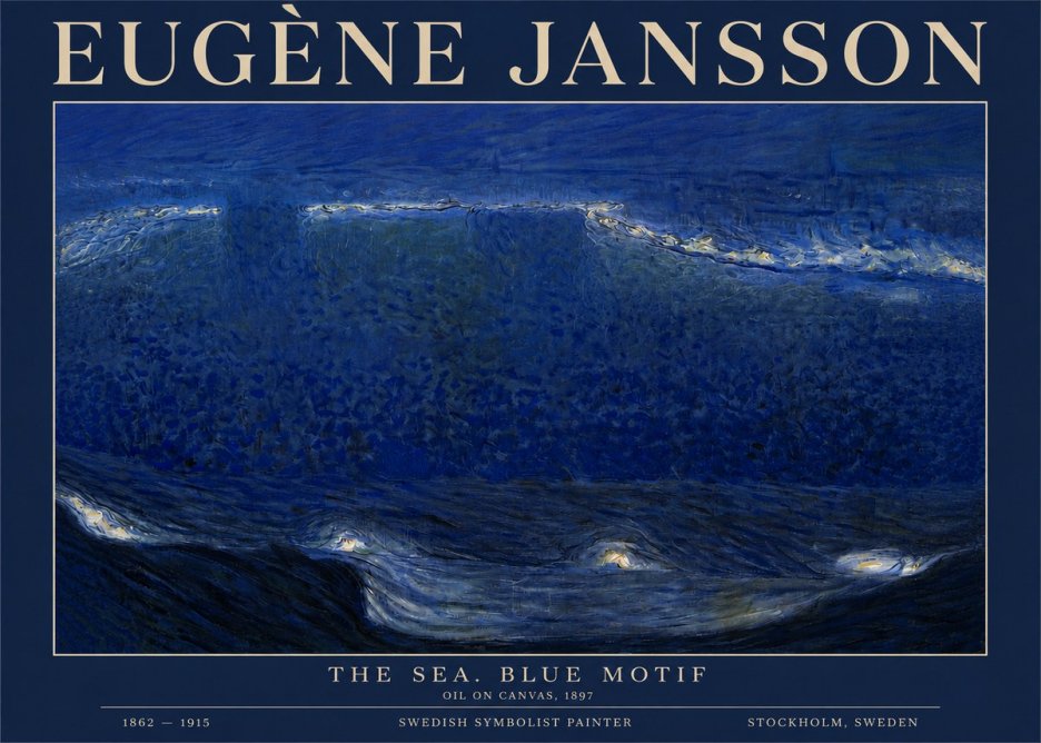 Eugène Jansson The Sea. Blue Motif No3 - Affiche