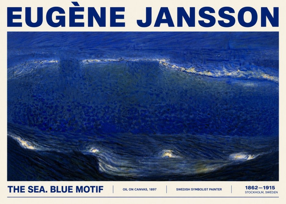 Eugène Jansson The Sea. Blue Motif No5 - Affiche