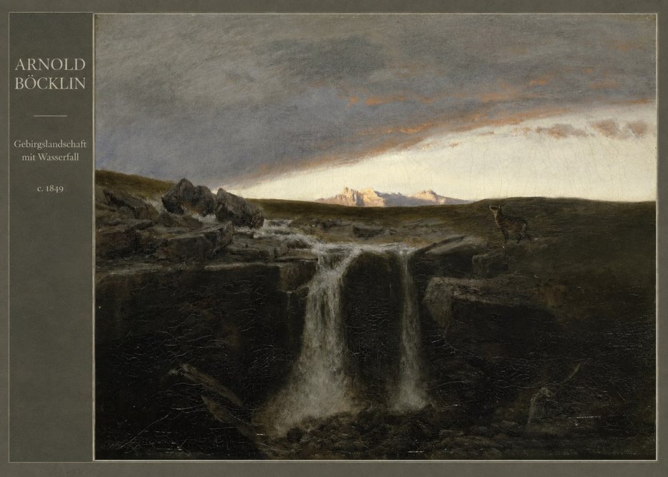 Arnold Böcklin Gebirgslandschaft Mit Wasserfall No4 - Affiche