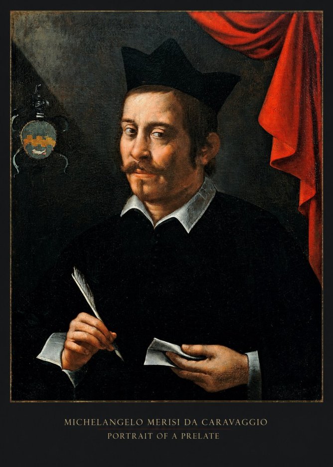 Michelangelo Merisi da Caravaggio Portrait of a Prelate No5 - Affiche
