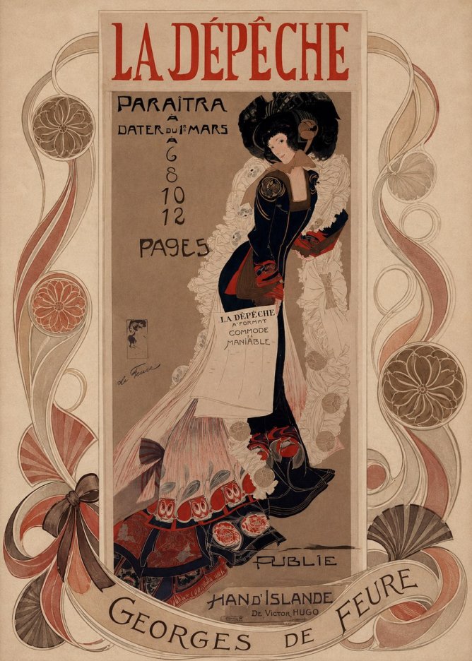 Georges de Feure La Dépêche - Han D'islande No6 - Affiche