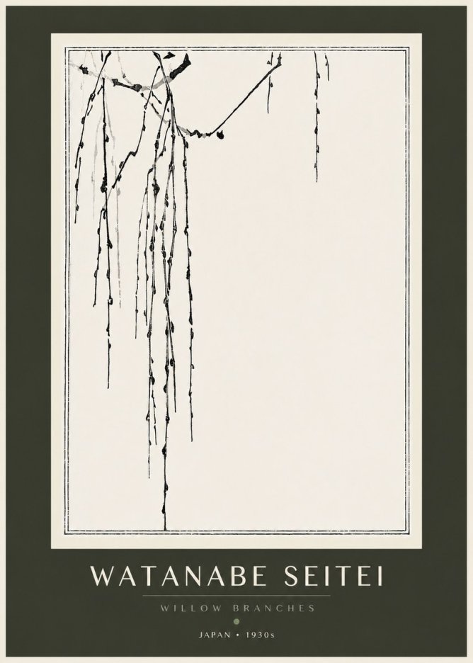 Watanabe Seitei Willow Branches I No4 - Affiche
