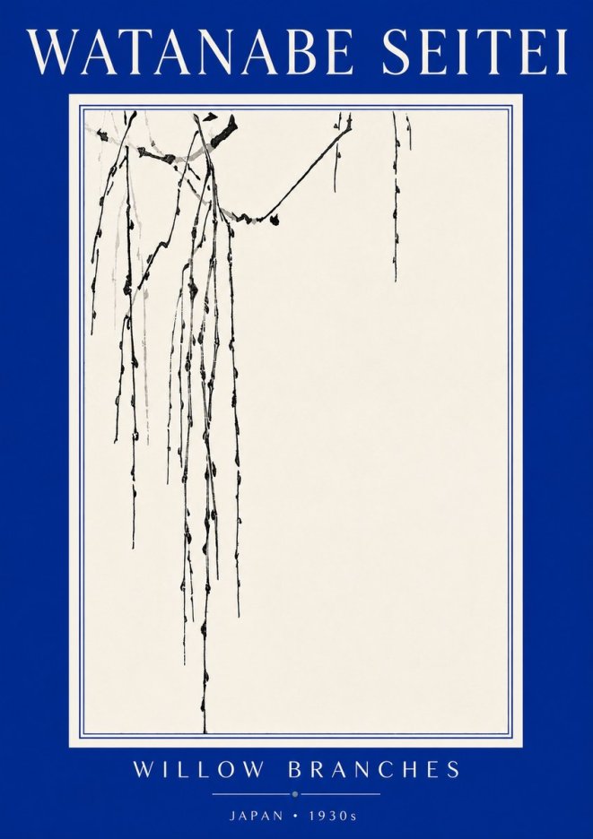 Watanabe Seitei Willow Branches I No5 - Affiche