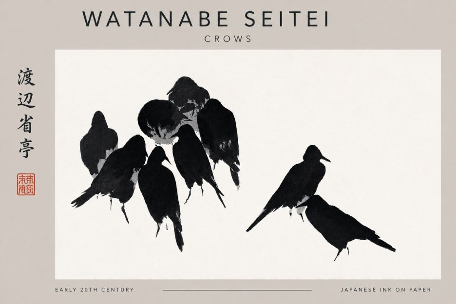 Watanabe Seitei Crows No3 - Affiche