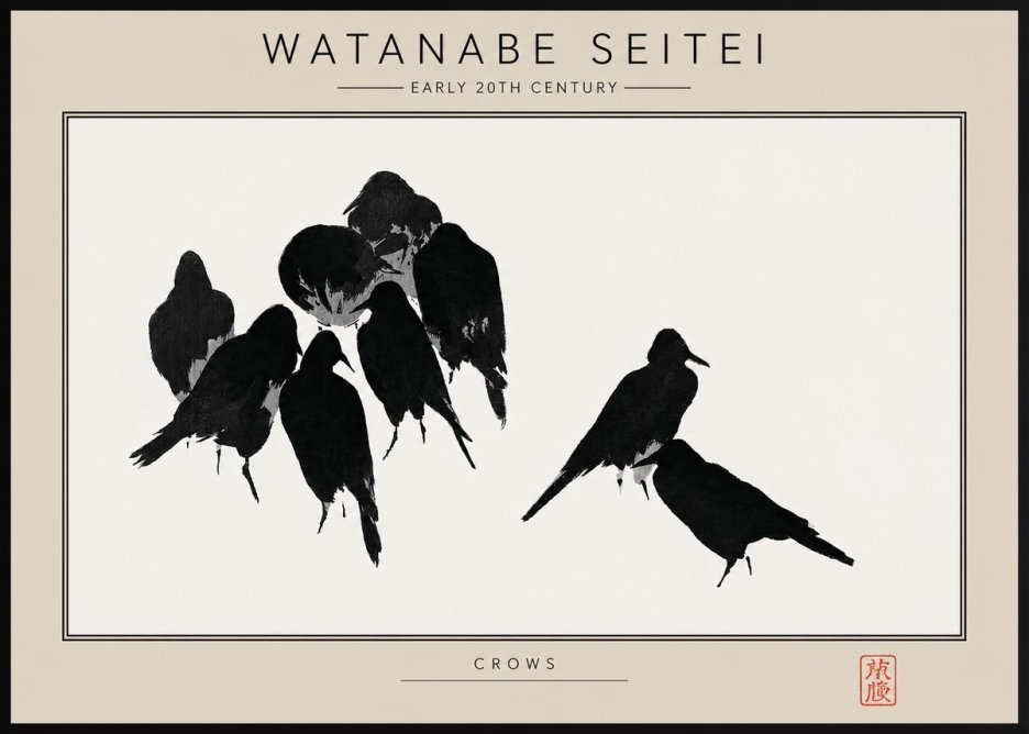 Watanabe Seitei Crows No4 - Affiche