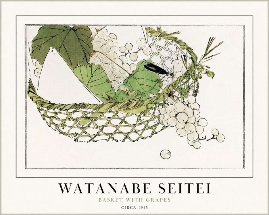 Watanabe Seitei Basket with Grapes No1 - Affiche