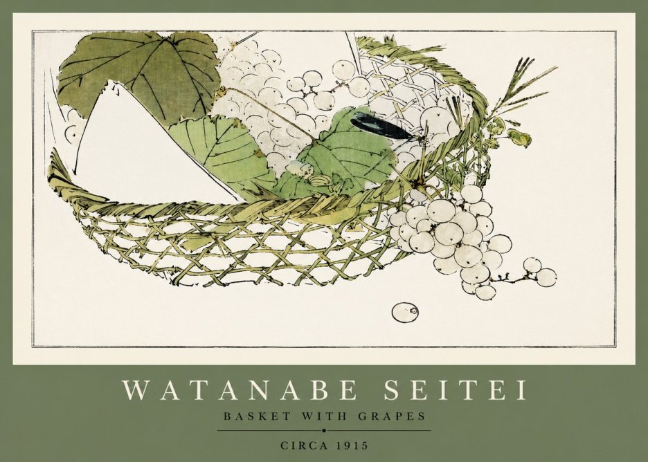 Watanabe Seitei Basket with Grapes No2 - Affiche