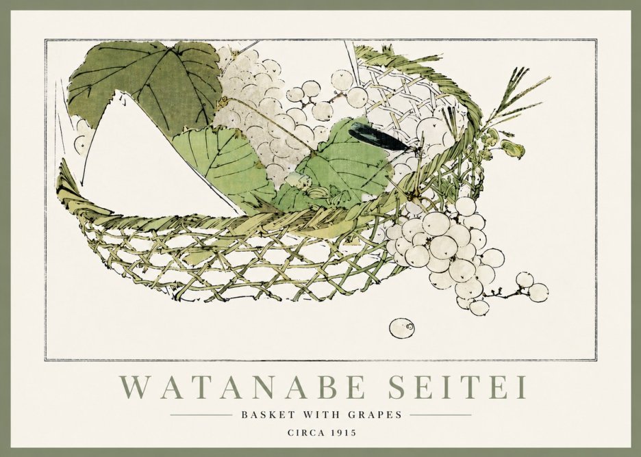 Watanabe Seitei Basket with Grapes No6 - Affiche