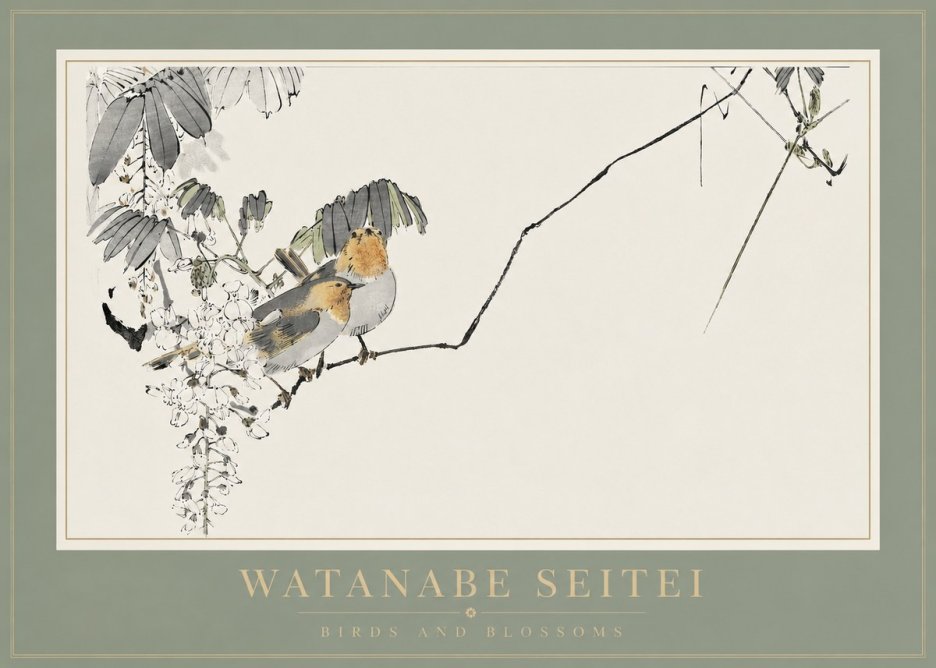 Watanabe Seitei Birds and Blossoms No2 - Affiche