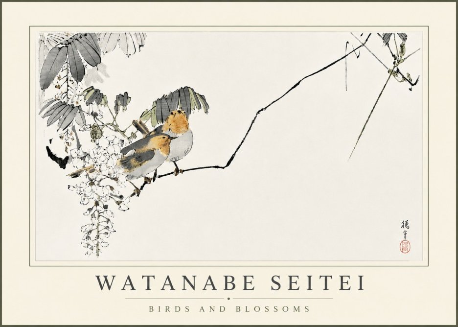 Watanabe Seitei Birds and Blossoms No5 - Affiche
