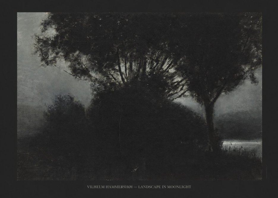 Vilhelm Hammershøi Landscape in Moonlight No6 - Affiche