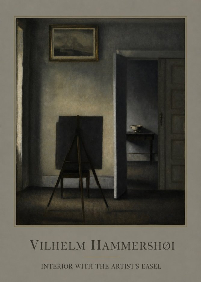 Vilhelm Hammershøi Interior with the Artist's Easel I No1 - Affiche