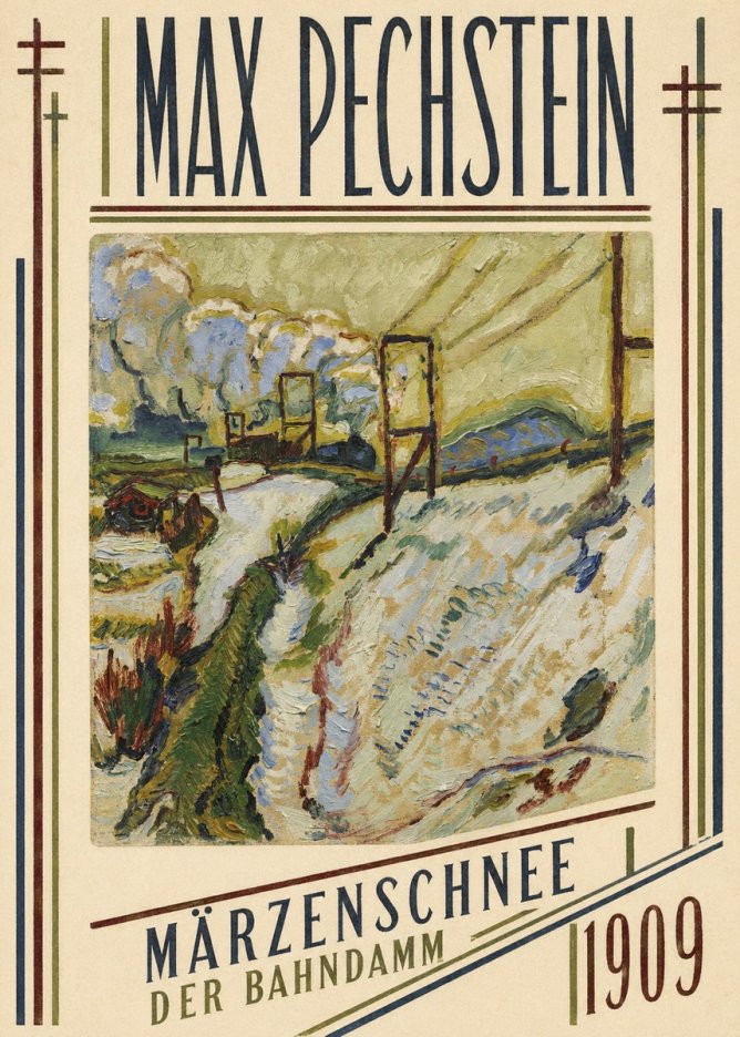 Max Pechstein Märzenschnee (Der Bahndamm) 1909 No5 - Affiche