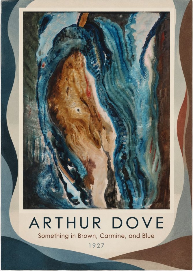 Arthur Dove Something in Brown, Carmine, and Blue No1 - Affiche