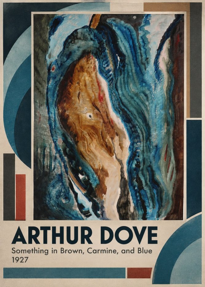 Arthur Dove Something in Brown, Carmine, and Blue No4 - Affiche