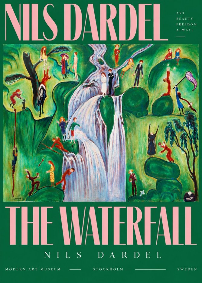 Nils Dardel The Waterfall No4 - Affiche
