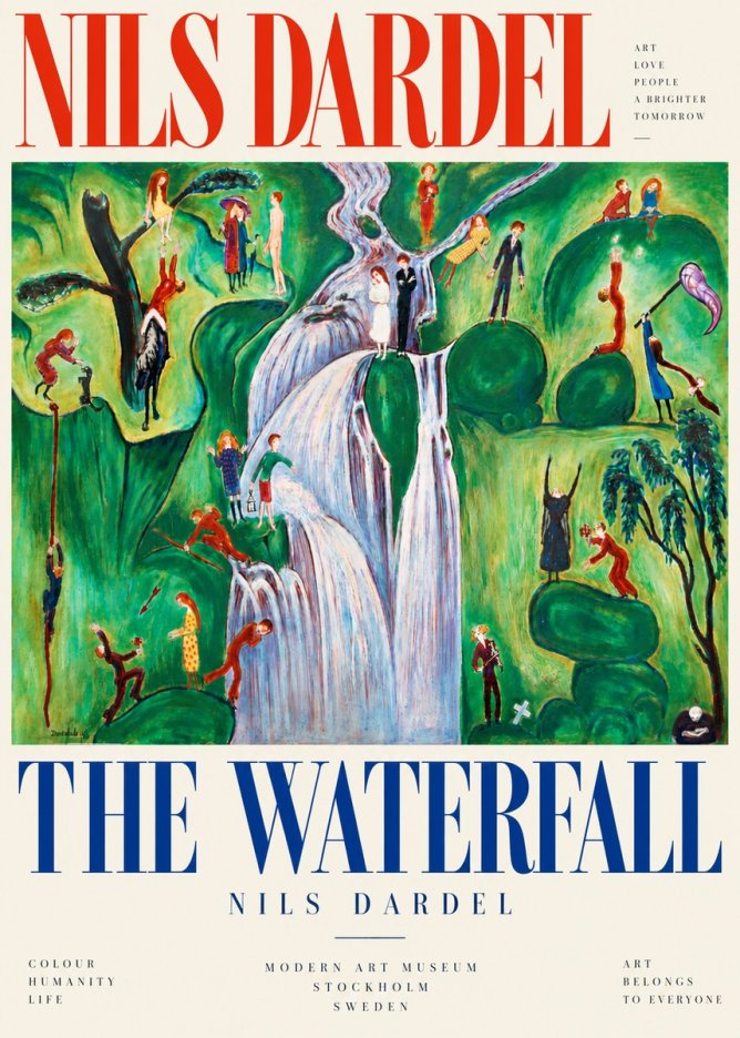 Nils Dardel The Waterfall No5 - Affiche