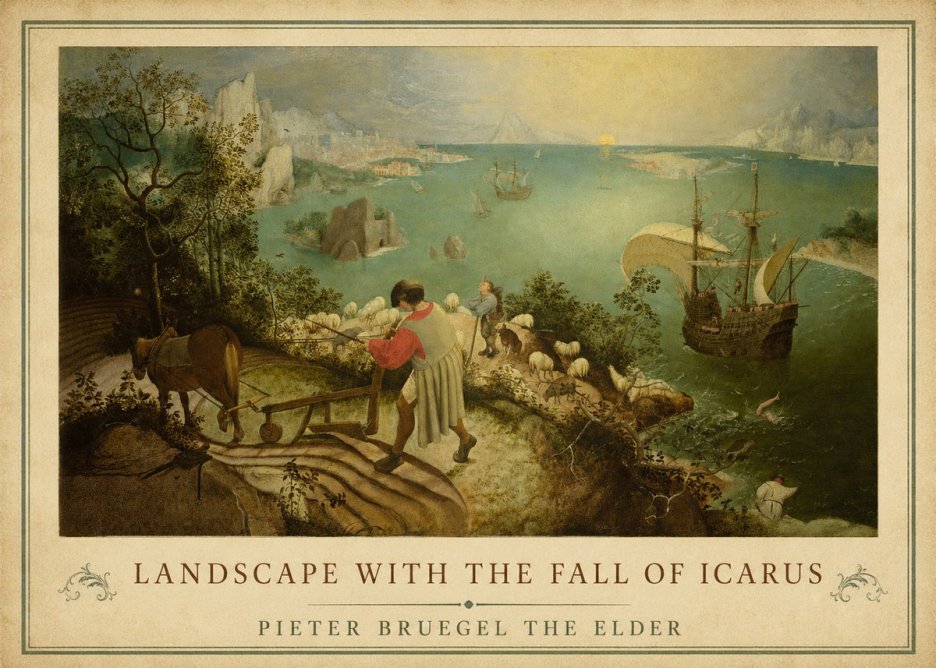 Pieter Bruegel Landscape with the Fall of Icarus II No1 - Affiche